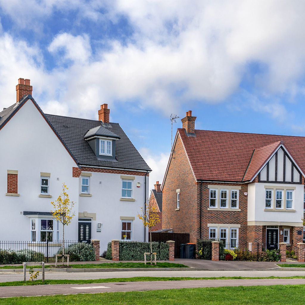A row of properties to sell